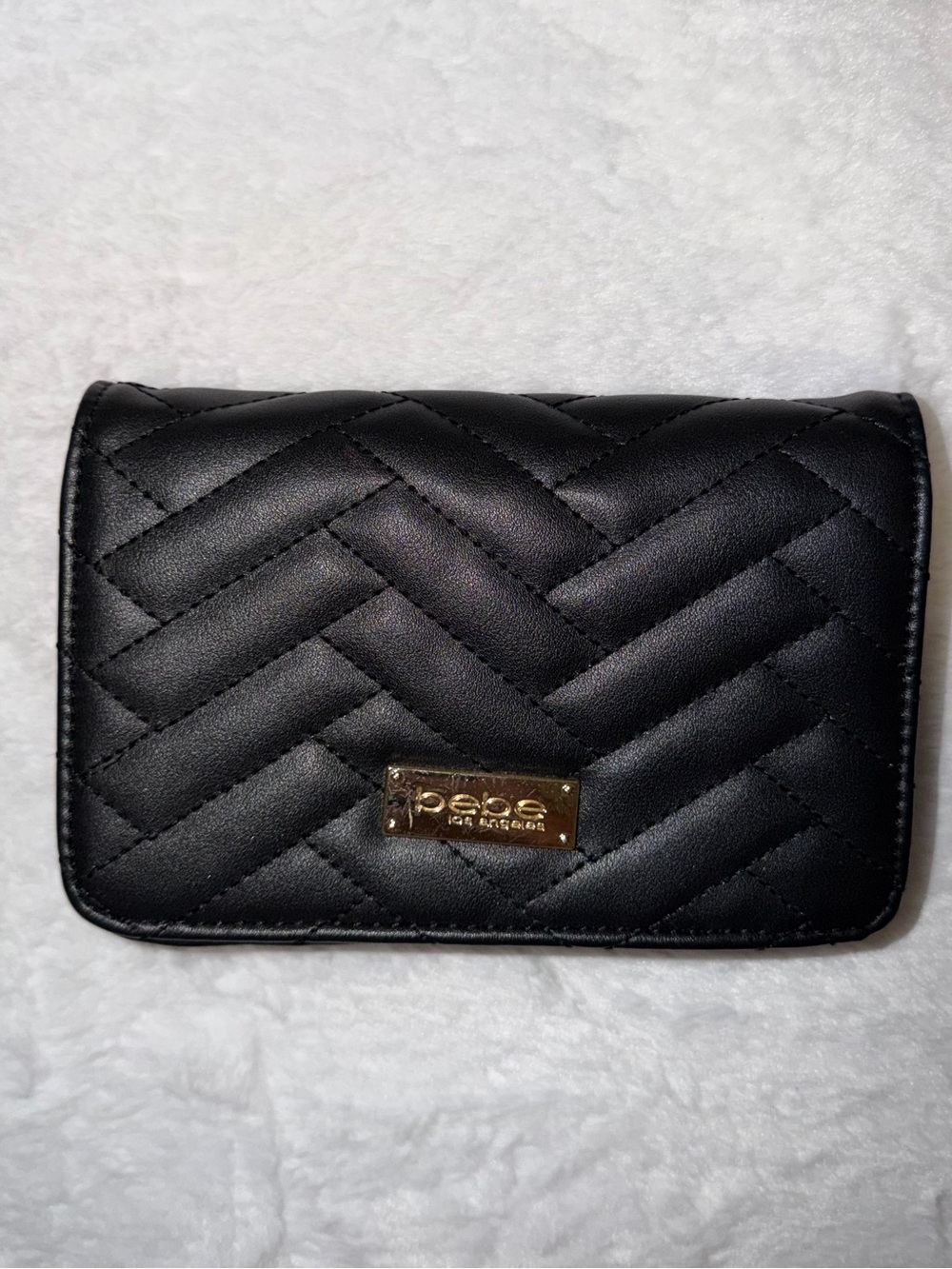 bebe Quilted Chevron Crossbody Bag - Black